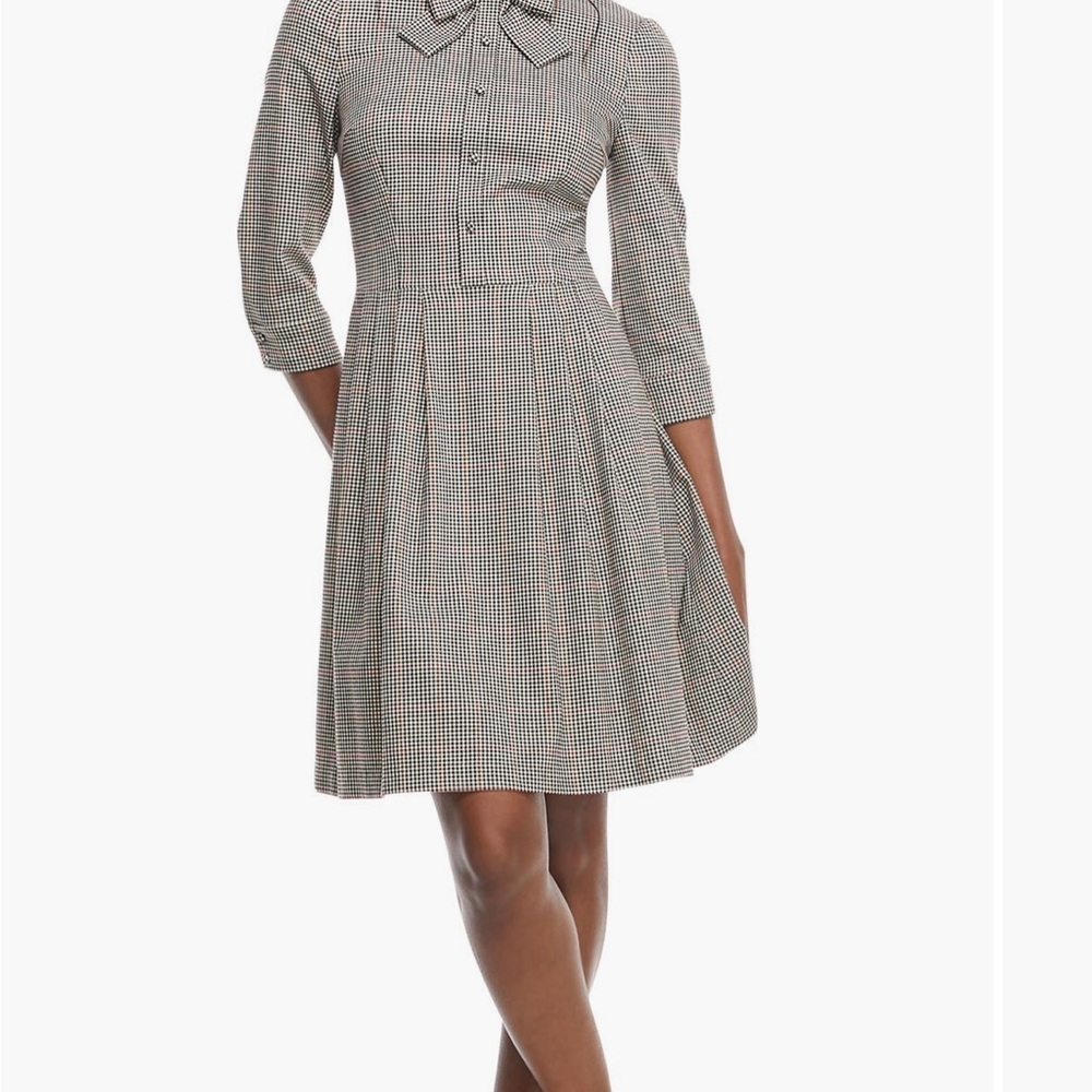 Gal Meets Glam Blanche Plaid Bow Dress - Picture 3 of 10